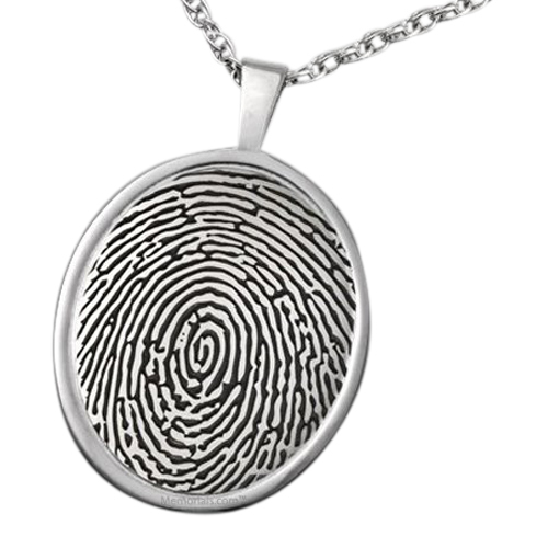 Dual 14k White Gold Print Keepsake